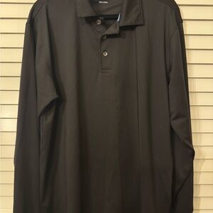 Tommy Armour Men's Black Polo Long Sleeve Shirt